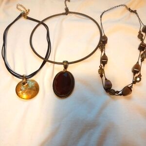 Set Of 3 Signed Necklaces